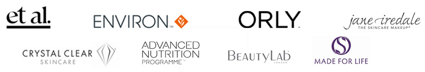 Multiple cosmetic brand logos